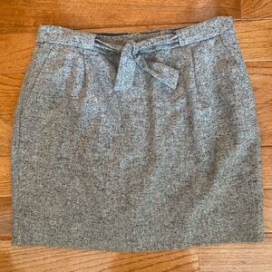 J.Crew Wool Blend Flecked Mini Skirt Tie Waist Gray Size 6